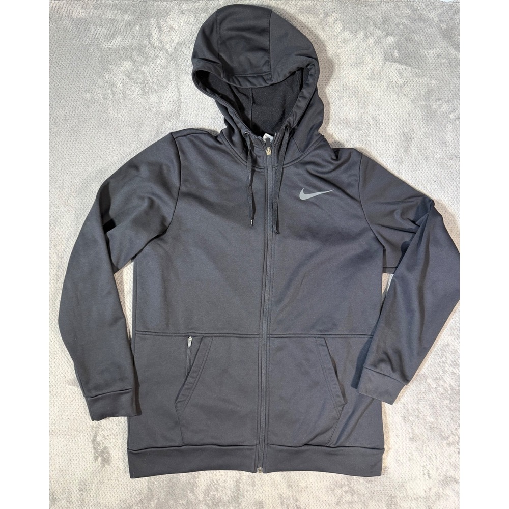 Nike Therma-FIT Men's Large Black Full Zip Performance Hoodie Jacket Swoosh